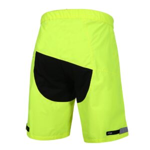 Regenhose Unisex P-Seattle Short in Neongelb, Rückansicht