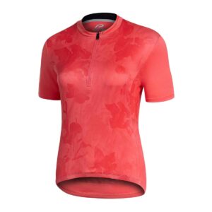 Radtrikot Damen P-Luckleaf in Koralle, Vorderansicht