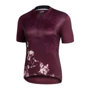 Radtrikot Damen P-Luckleaf in Port Wine, Vorderansicht