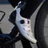 santic polar mens carbon road bike shoes white on bike.jpeg