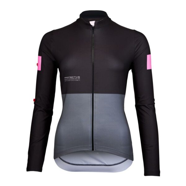 Langarmtrikot Damen P-Rush Rider W in Schwarz, Vorderansicht