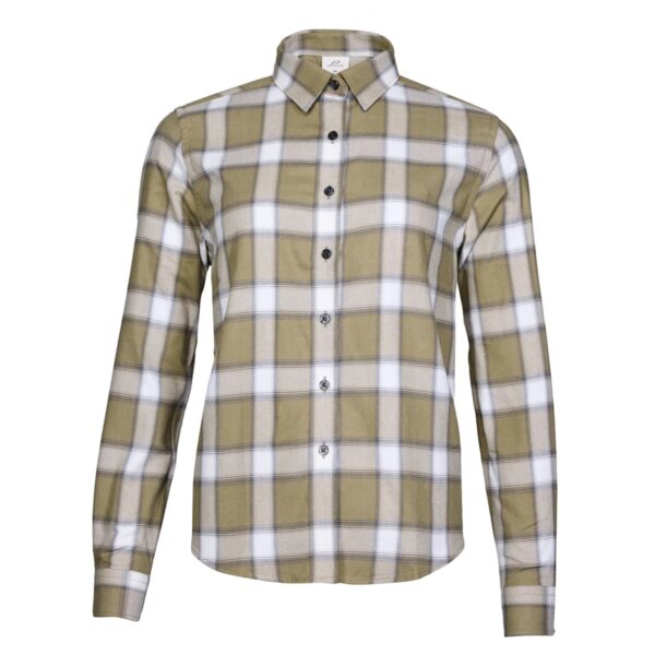 Karohemd Damen P-ROD Checker W in Khaki, Vorderansicht