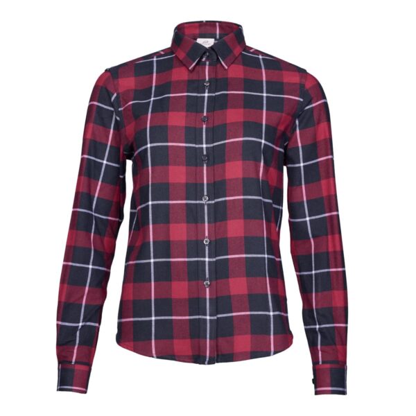 Karohemd Damen P-ROD Checker W in Schwarz/Rot, Vorderansicht