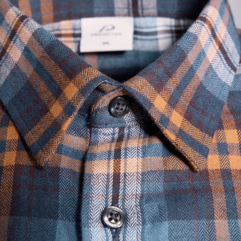 Karohemd Herren P-ROD Checker in Blau/Dunkelblau, Detailansicht 11