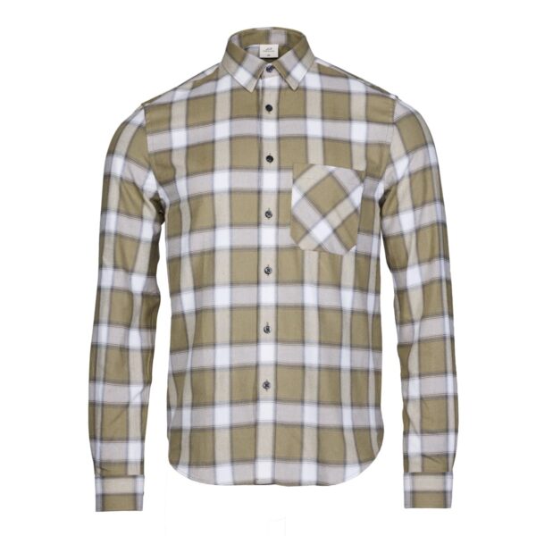 Karohemd Herren P-ROD Checker in Khaki, Vorderansicht