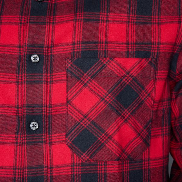 Karohemd Herren P-ROD Checker in Rot, Detailansicht 6