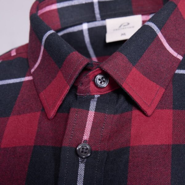 Karohemd Herren P-ROD Checker in Schwarz/Rot, Detailansicht 14