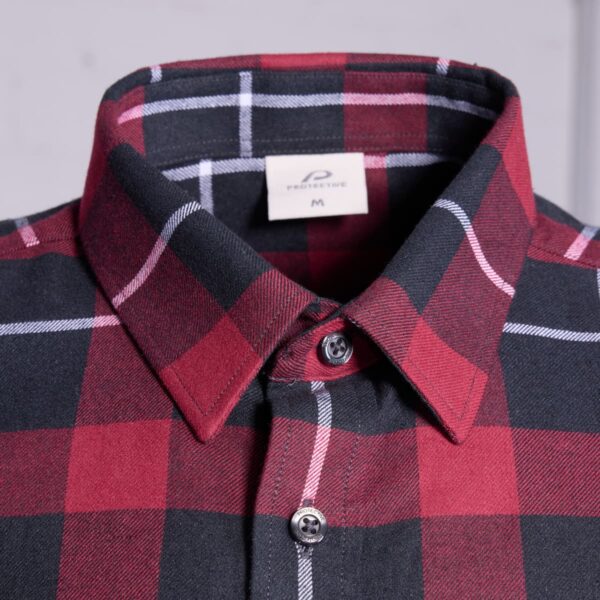 Karohemd Herren P-ROD Checker in Schwarz/Rot, Detailansicht 6