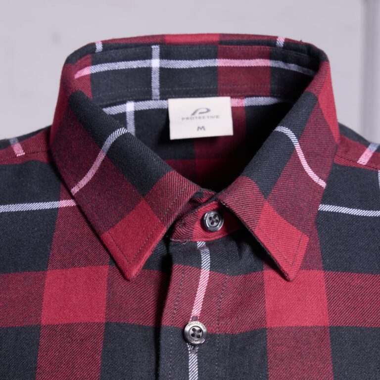 Karohemd Herren P-ROD Checker in Schwarz/Rot, Detailansicht 6
