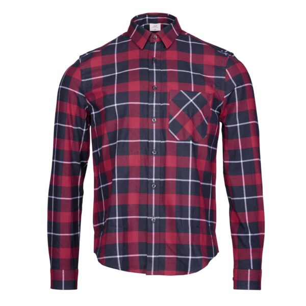 Karohemd Herren P-ROD Checker in Schwarz/Rot, Vorderansicht