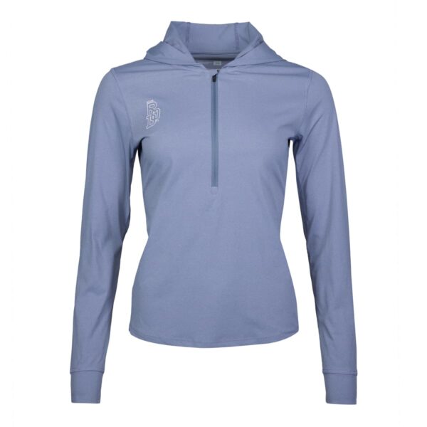 Hoodieshirt Damen P-Hollow Sky W in Stahlblau, Vorderansicht