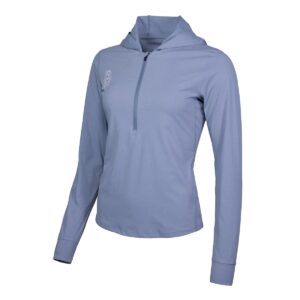 Hoodieshirt Damen P-Hollow Sky W in Stahlblau, Seitenansicht