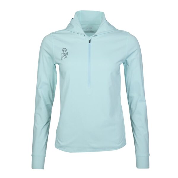 Hoodieshirt Damen P-Hollow Sky W in Soft Teal, Vorderansicht