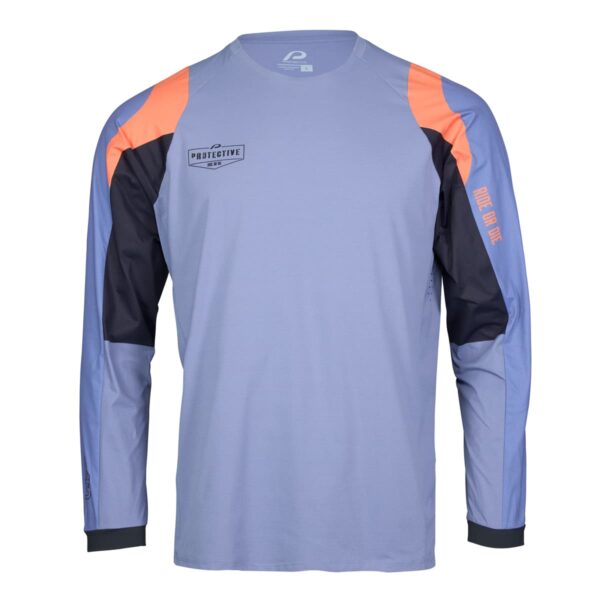 Langarmshirt Herren P-Gambler in Stahlblau, Vorderansicht