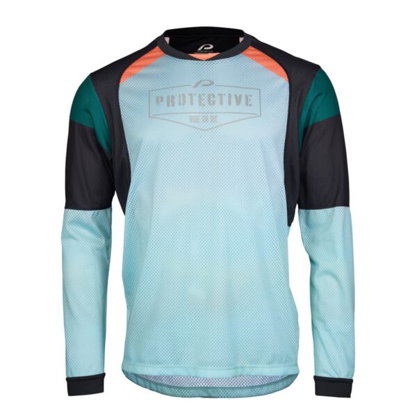 Langarmshirt Herren P-Neon Moon in Soft Teal, Vorderansicht