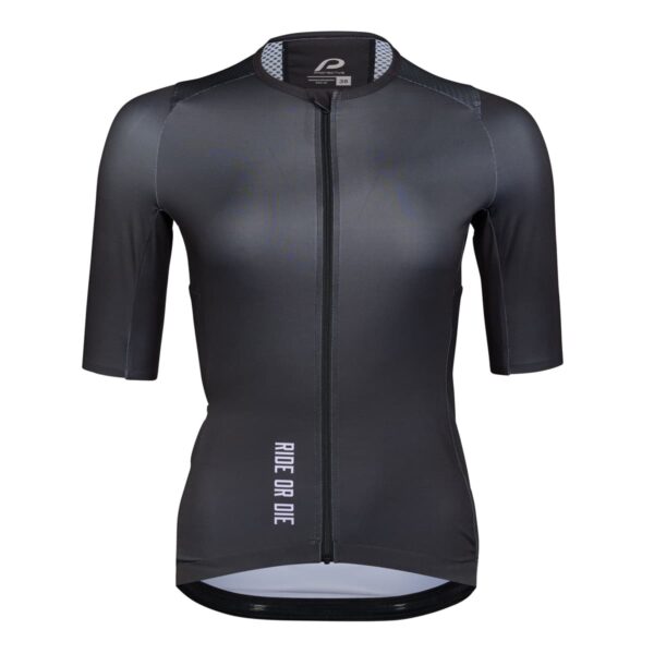 Radtrikot Damen P-Mystery W in Schwarz, Vorderansicht
