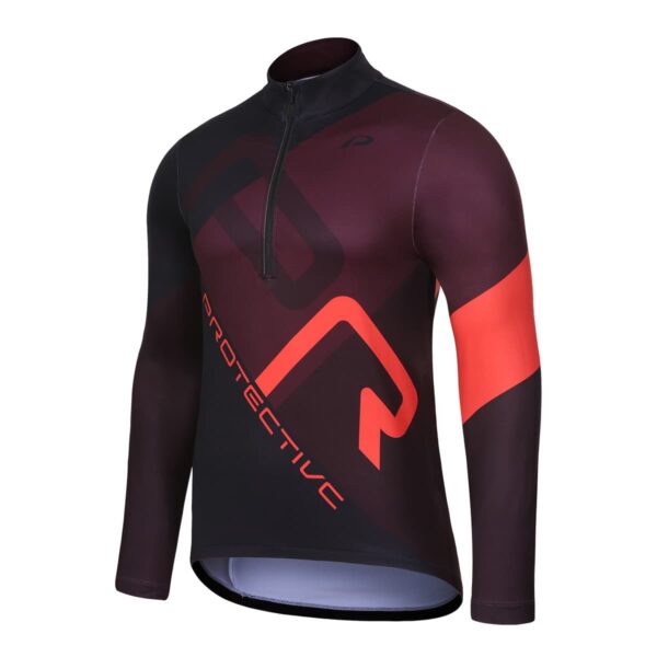 Langarmtrikot Herren P-Henry Lee in Tiefrot, Vorderansicht