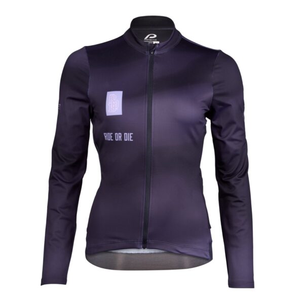 Gravel Langarmtrikot Damen P-Mystery LS W in Schwarz, Vorderansicht