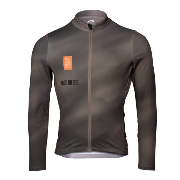 Gravel Langarmtrikot Herren P-Mystery LS in Braun, Vorderansicht