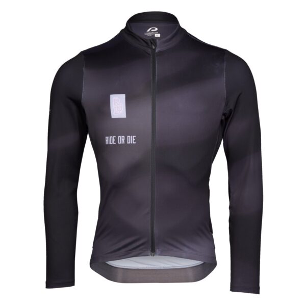Gravel Langarmtrikot Herren P-Mystery LS in Schwarz, Vorderansicht
