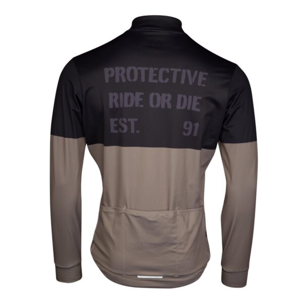 Langarmtrikot Herren P-Minds Eye in Braun, Rückansicht