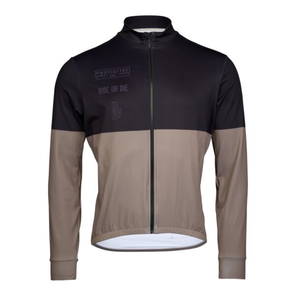 Langarmtrikot Herren P-Minds Eye in Braun, Vorderansicht